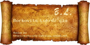 Borkovits Lukrécia névjegykártya